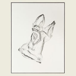 black and white detailed sketch of plastic bag.