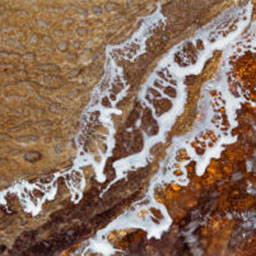photograph of seaside rocks with water foam effect painted on top.