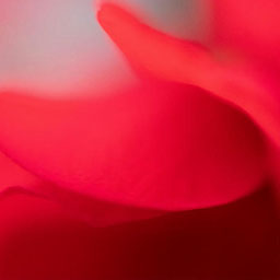 close-up bright pink abstract circular form, blurred features and dark shading.