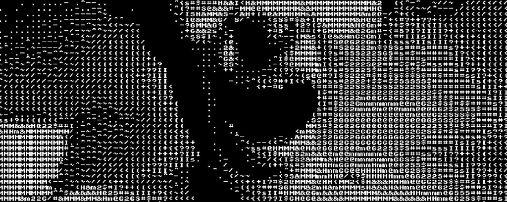 black and white coding, face silhouette portrait with digital symbols as outline.