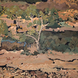 painting of Australian natural landscape in neutral earthy tones